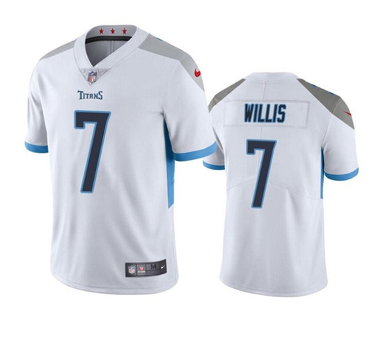 Men's Tennessee Titans #7 Malik Willis White Vapor Untouchable Stitched Jersey